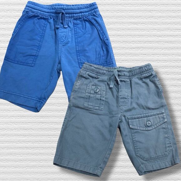 Tea Collection Boys Shorts 3T Lot of 2 Play Condition Cargo & Pull-On Blue - Picture 1 of 9